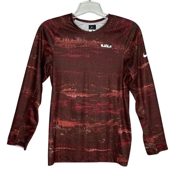 Nike LeBron James Shirt Mens Small Burgundy Ultimate Elite Dri Fit‎ Training Top - Picture 1 of 7